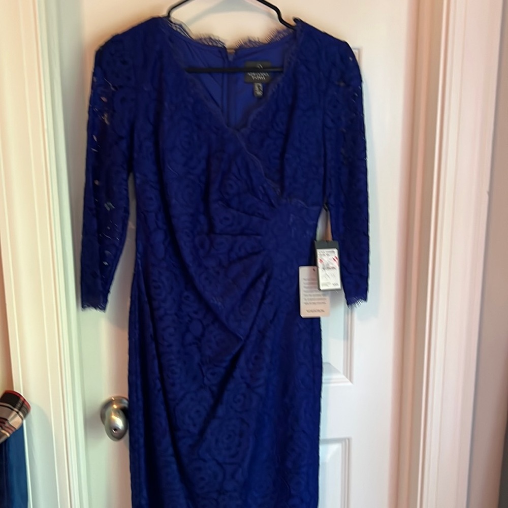 Dark blue/violet dress brand new Adrianna papell